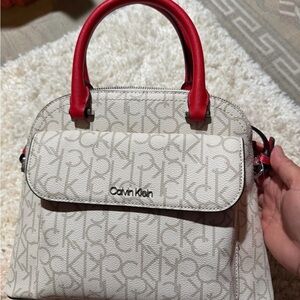 Calvin Klein Beige and Red Women's Bag